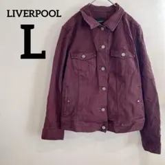 一点もの❣️LIVERPOOL 【L】バーガンディ デニムジャケット アウター