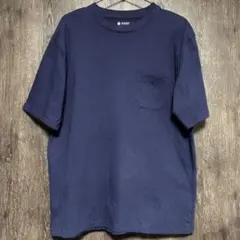 【美品】nano univers ナノユニバース 汗染み防止 Tシャツ 紺　L