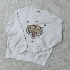 【c5269】メンズ　トレーナー　長袖　ホワイト　トラ