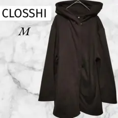 クロッシー スウェットコート Aライン フードゆったり 長め丈 M ブラウンのサムネイル