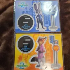 ズートピア2 ハッピーくじ　G賞 ニック 、ジュディ2枚セットアクリルスタンド