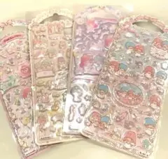 サンリオ　キキララ　リトルツインスターズ　ぷくぷく　マシュマロシール　4枚セット