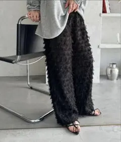 feepur フェピュール フェザーストレートイージーパンツ ブラック 黒