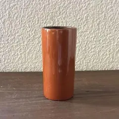オランダ ヴィンテージ 陶器 フラワーベース 一輪挿し 花器 ブラウン オレンジ
