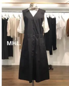 美品］マーガレットハウエル / シャツワンピース プリーツワンピース