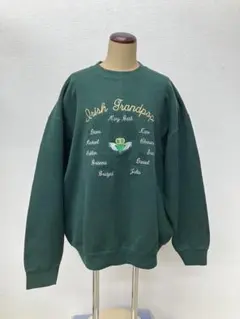 フルーツオブザルーム Irish Grandpop 刺繍 スウェット グリーン