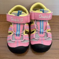 Double.B 子供用サンダル ピンク/イエロー