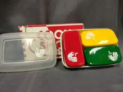 新品　昭和レトロ　カラフルなお弁当箱　長期保管