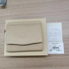 コムサデモード ベージュ 小銭入れカード入れ付き 合成繊維のサムネイル