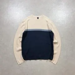 GAP コットンニット ツートン ボーダー XL ギャップ 古着