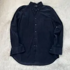 【新品】UNIQLO ユニクロコーデュロイ 長袖シャツ ネイビーLサイズ