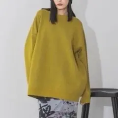 【タグ付き未使用】JEANASIS ジャガードボリュームスリーブプルオーバー