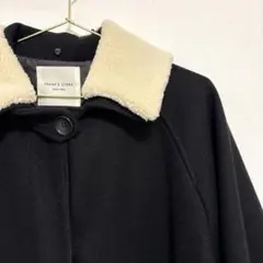 FREAK'S STORE メルトンライクウーリー襟ボアステンカラーコート