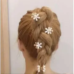 H47.フラワーヘアクリップ／4個セット ヘアピン アクセサリー バレッタ お花