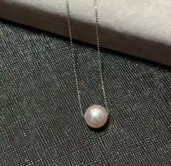 新品 宇和島 土居真珠 あこや真珠 8.0mm K18WG スルーペンダントのサムネイル