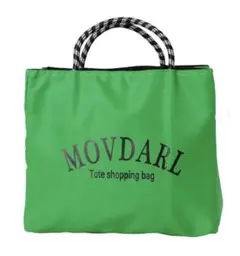 MOVDARL リバーシブル トートバッグ☆グリーン&ブラックのサムネイル