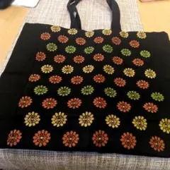 ハンドメイド　半帯で作った花柄トートバッグ