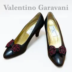 美品 VALENTINO GARAVANI リボン パンプス 黒 36 1/2