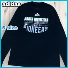アディダス adidas 長袖Tシャツ プリント ロンT ブラック US古着