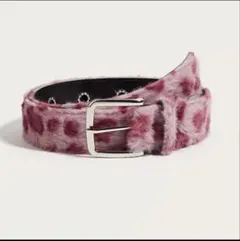 Y2K leopard fur belt AFB レオパード selon - メルカリ