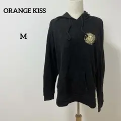 海外古着✨ORANGE KISS ブラック フード付きパーカー M