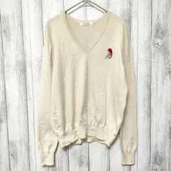 ALTRUISM　(M)　胸刺繍 Vネック コットンセーター　長袖