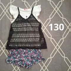 女の子　130　Tシャツ　キャミソール　ショートパンツ　3点 まとめ セット