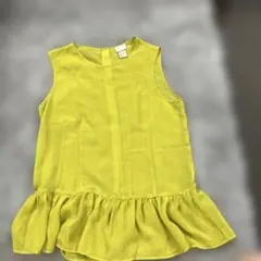 H&M イエローフリルノースリーブ M