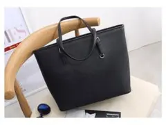 ブラック PUレザー トートバッグ A4A1121②