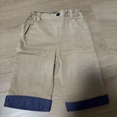 familiar110サイズ ベージュ ハーフパンツ トラック刺繍