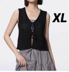 新品未使用　GU 透かし編みニットジレ　XL
