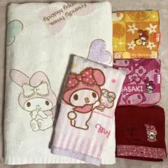 【Sanrio】マイメロディ　大判タオル　タオルハンカチ　5枚セット