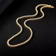 4mmテニスチェーンゴールドネックレス