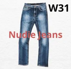 Nudie Jeans スキニーデニムパンツ ヒゲハチノス ダークブルーW31