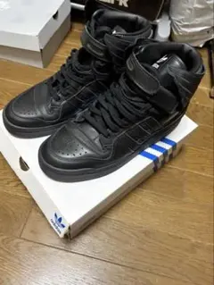 25［美品］本革ブラック ハイカットスニーカーY-3 FORUM HI OG箱付 