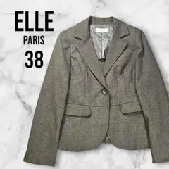 ELLE PARIS テイラードジャケット 38 グレー ストレッチ 美品のサムネイル