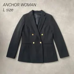 ANCHOR WOMAN 紺ブレ ダブルジャケット 金ボタン L ウォッシャブルのサムネイル