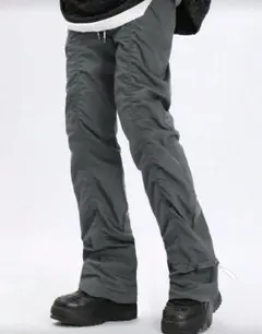 ワイドパンツ ドローコード グレー 韓国 ストリート Y2K テック系メンズ M