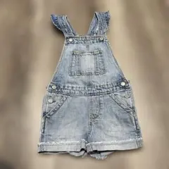 GAP デニムブルー オーバーオールショートパンツ
