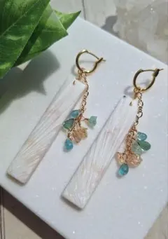 14kgf×16kgpホワイトスコレサイト　2wayピアス