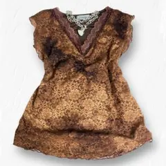 【y2k 00s】フェアリーグランジ　総レースフリルチュニック　森ガール❤︎姫