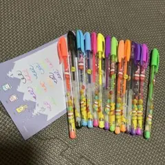 多色キャラクター柄ボールペン14本セット
