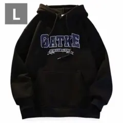 パーカー トレーナー スエット ガジェット ロゴ 裏起毛 ブラック L メンズ