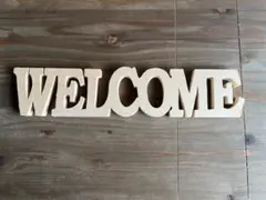 WELCOME 木製オブジェ ナチュラル ウェルカムサイン 40cm