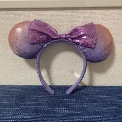 ディズニー カチューシャ ピンクパープル ミニーマウス スパンコール
