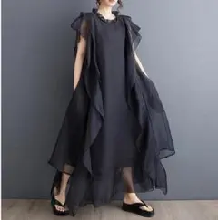 大きいサイズ ワンピース　シアー　春夏 秋 新品 半袖　シースルーk6