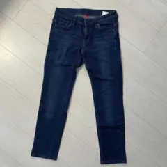 【美品】UNIQLO デニムパンツ ネイビー 23 ストレッチ ジーンズ 美脚