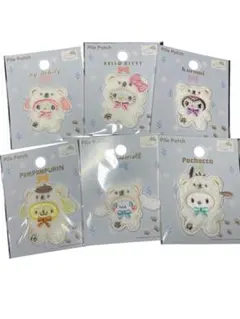 サンリオ　パイルワッペン　ふわふわスノー　6点セット