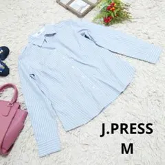 ✨美品✨♥J.PRESS♥シャツ/ブラウス(M)ベイビーブルー/白/ストライプのサムネイル