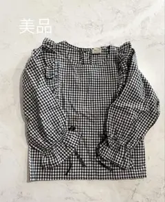 【美品】 ナチュラル ギンガムチェックのシャツ ♡100～110